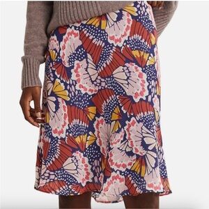 BODEN Crinkle Bias Skirt in Multi Petal Stamp butterfly wing print flowy